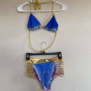 Multicolor tribal bikini set